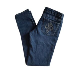 Great skinny jean/ fleur de lis